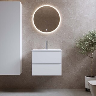 Tvättställsskåp Eufori 600 Vit Matt Med Tvättställ