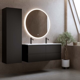 Tvättställsskåp Eufori 1200 Svart Matt Med Tvättställ