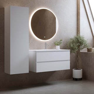 Tvättställsskåp Eufori 1000 Vit Matt Med Tvättställ