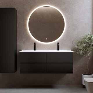 Tvättställsskåp Eufori 1200 Svart Matt Med Tvättställ