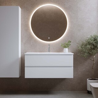 Tvättställsskåp Eufori 1000 Vit Matt Med Tvättställ