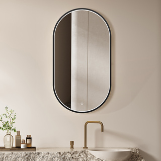 Spegel Lysa Oval 500X900 Svart