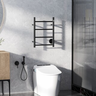 Handdukstork Bathlife Fas Svart 4 Armar Med Timer