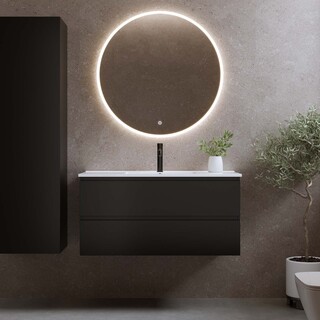 Tvättställsskåp Eufori 1000 Svart Matt Med Tvättställ