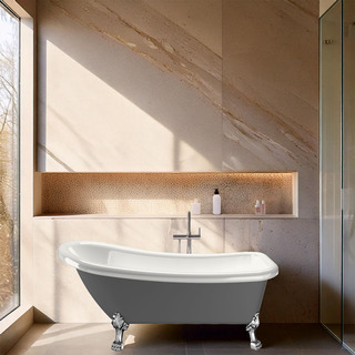 Tassbadkar Ideal 1530 Grå Kromade Tassar
