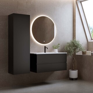 Tvättställsskåp Eufori 1000 Svart Matt Med Tvättställ