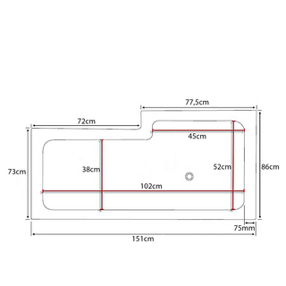 Badkar Behag 1500 Vänster