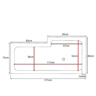 Badkar Behag 1700 Vänster