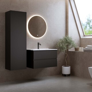 Tvättställsskåp Eufori 800 Svart Matt Med Tvättställ